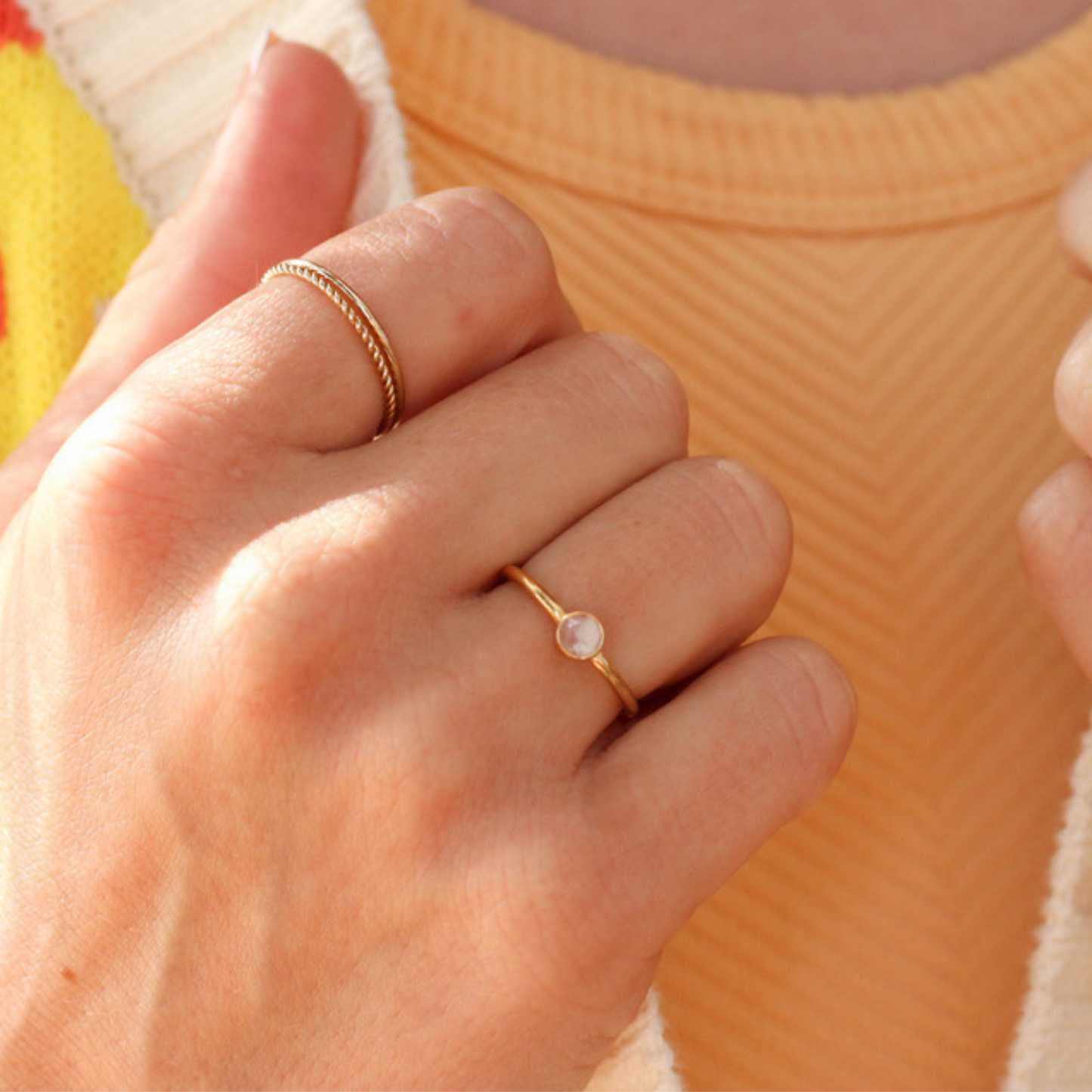 Classic Jewel Ring - Rainbow Moonstone