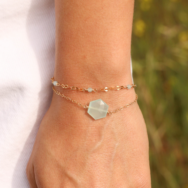 Shimmer Bracelet - Aqua Chalcedony