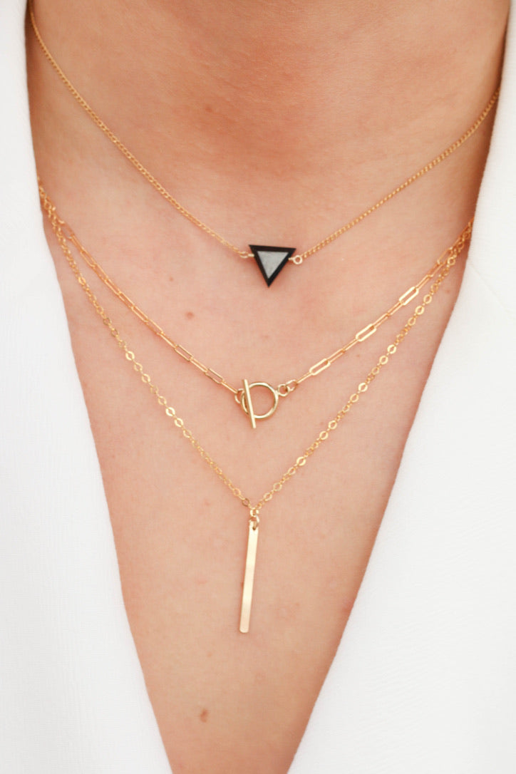 Toggle Clasp Paperclip Chain Necklace