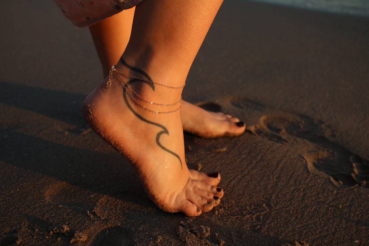 Draped Dainty Chain Anklet