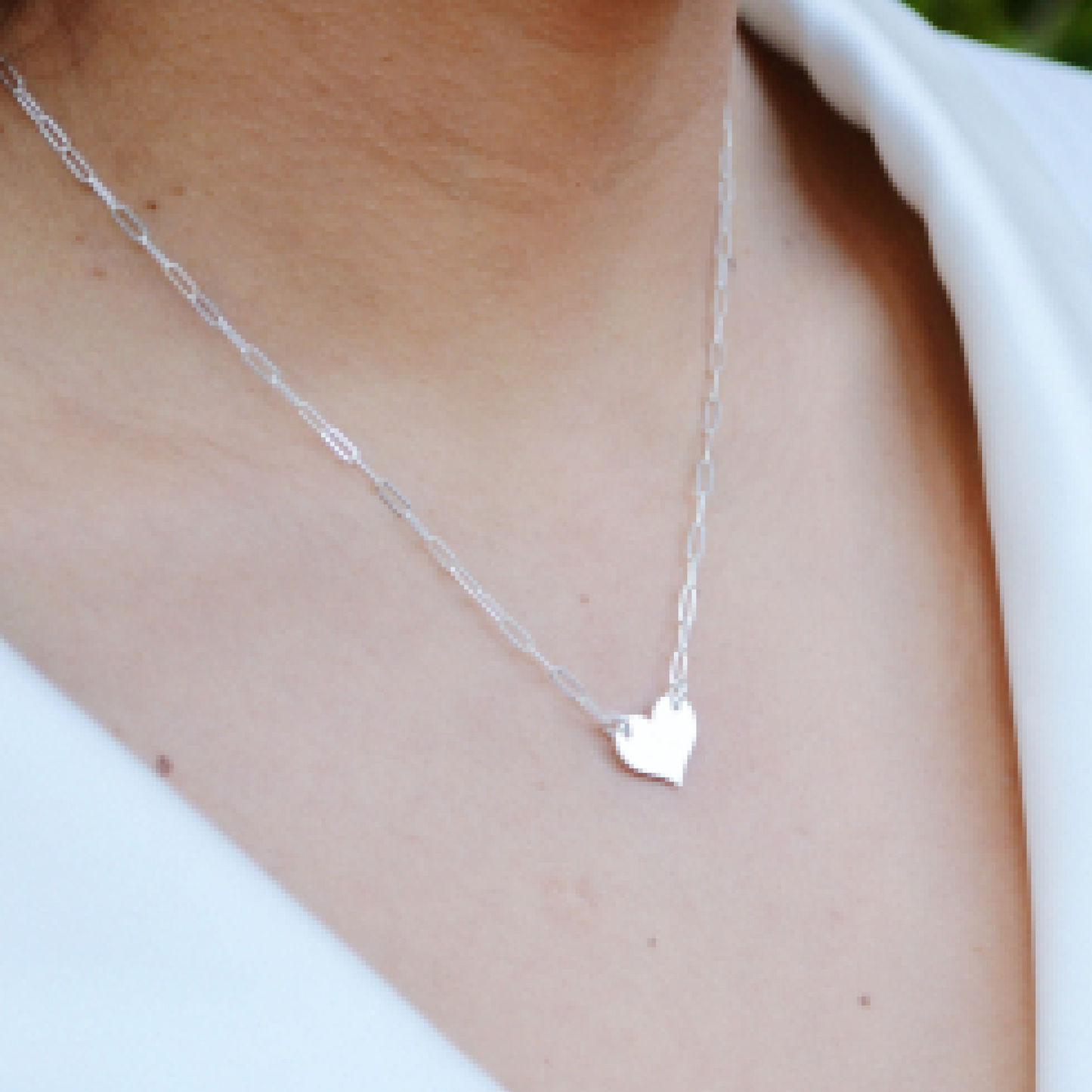 Paper Heart Necklace (Silver)