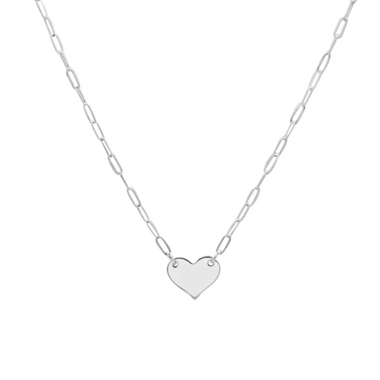 Paper Heart Necklace (Silver)