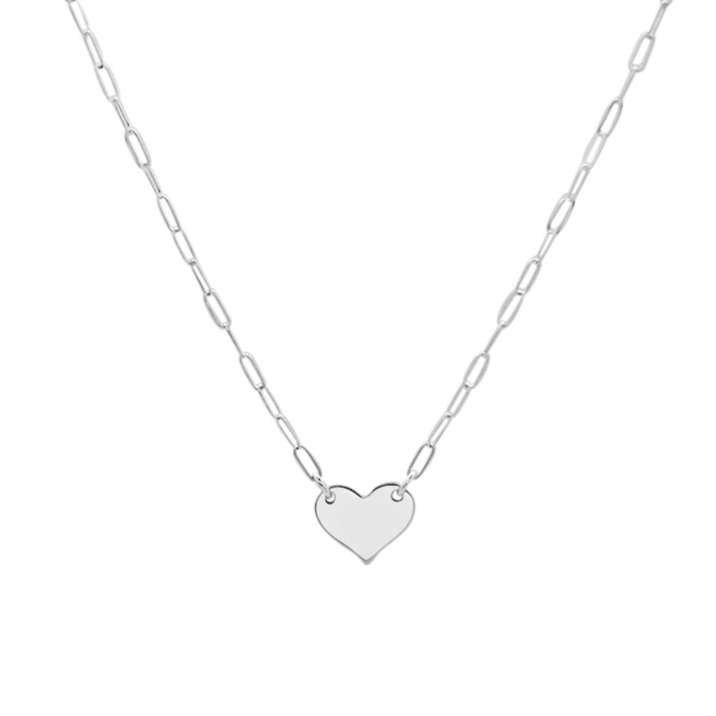 Paper Heart Necklace Silver chic jewelry simple jewelry