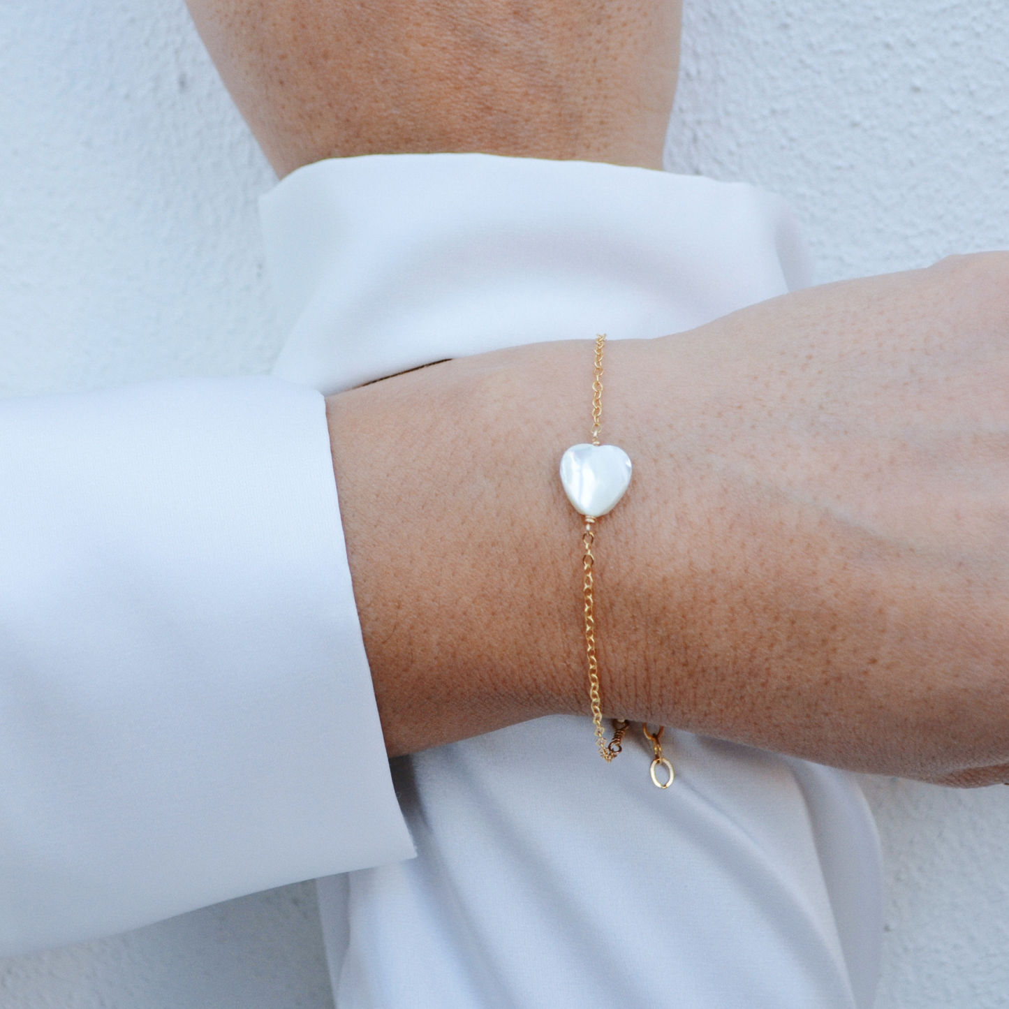 Pearly Heart Bracelet