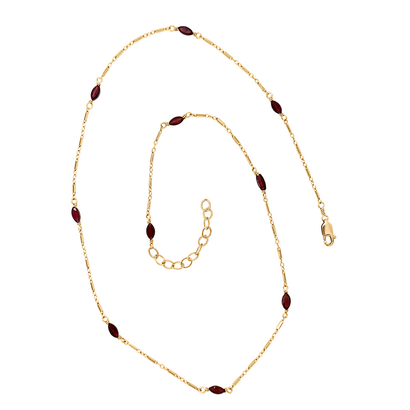 Posh 2 in 1 Necklace + Bracelet - Garnet