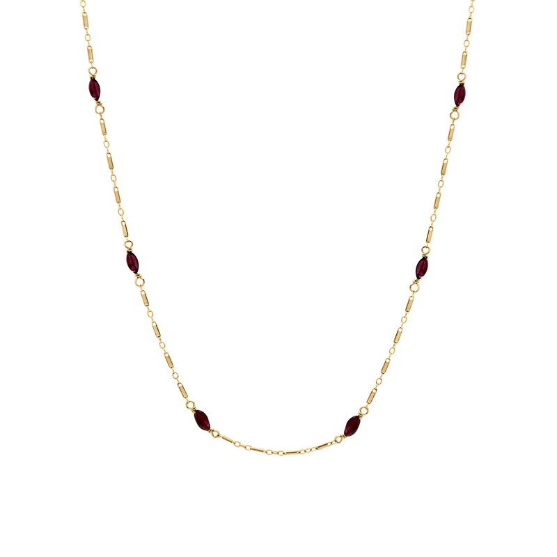 Posh 2 in 1 Necklace + Bracelet - Garnet