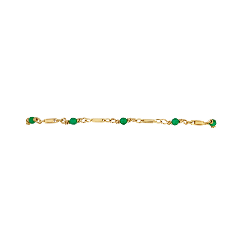 Bar Chain Bracelet - Green Onyx