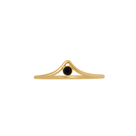 Chevron Jewel Ring - Black Spinel