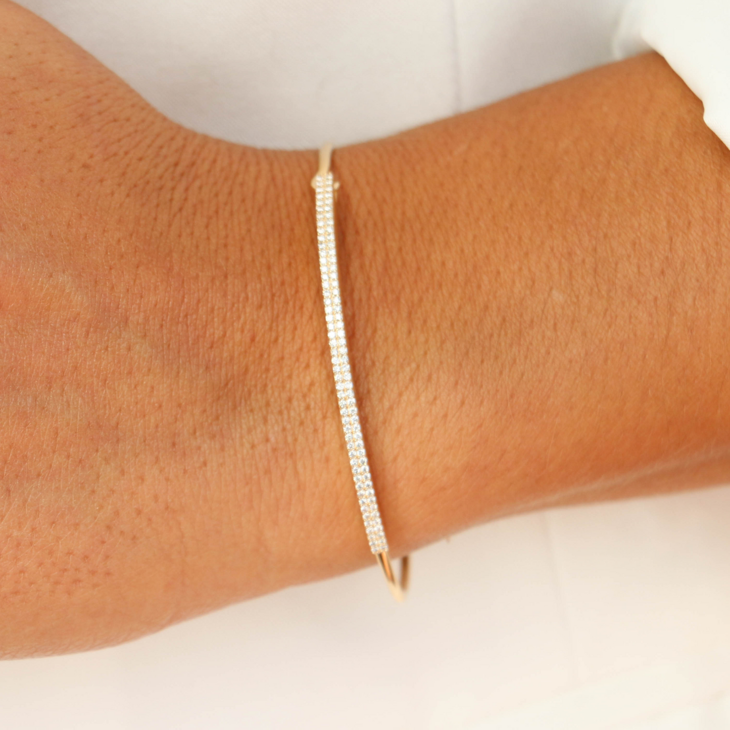 Regal Diamond ID Bangle Bracelet