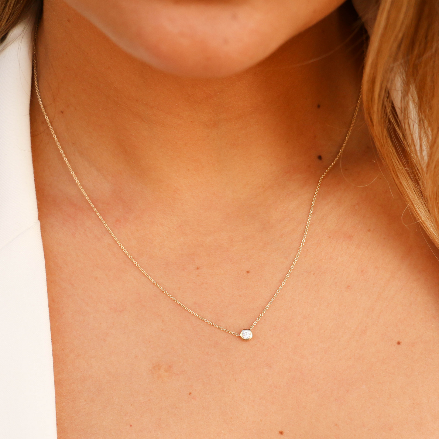 Round Diamond Solitaire Necklace