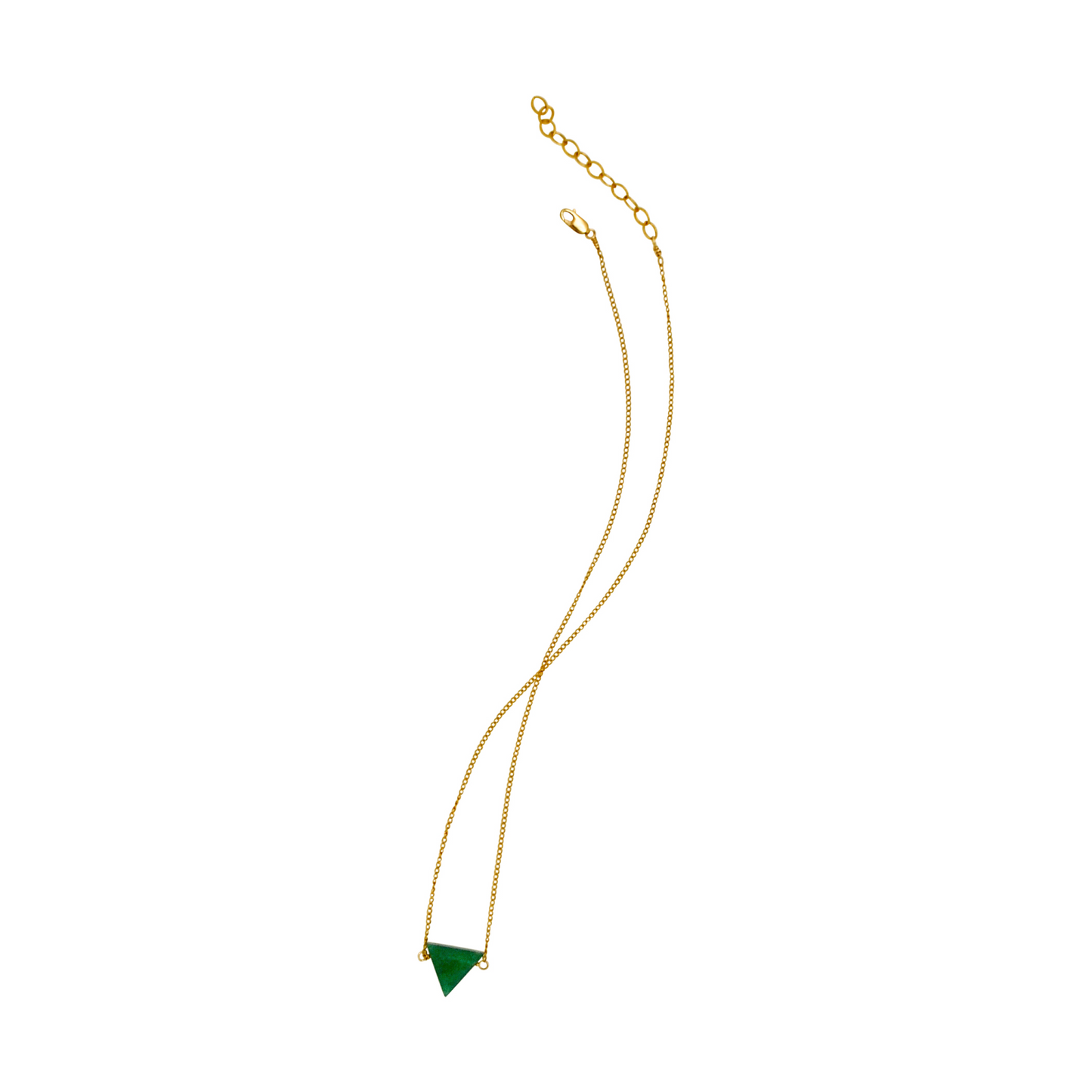 Trinity Triangle Necklace - Green Aventurine