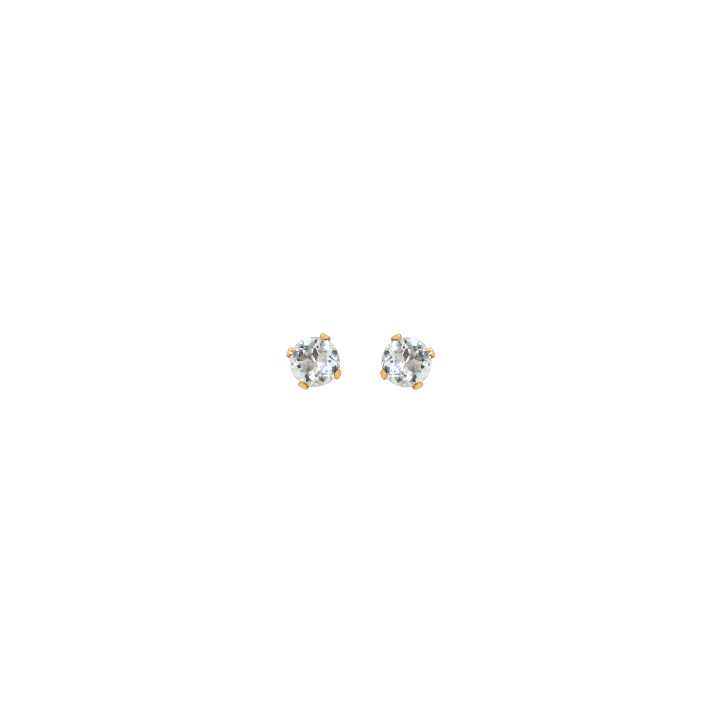 Dot Stud Earrings (Medium) - Green Amethyst